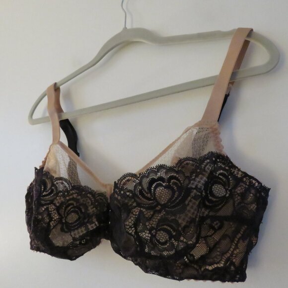 Prima Donna Black and Tan Floral Lace Bra - Picture 7 of 13